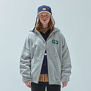 O!Oi LOGO POINT HOOD ZIPUP-GREY